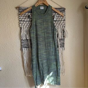 Sunday Best Olive-Green Ribbed Midi Tank Dress